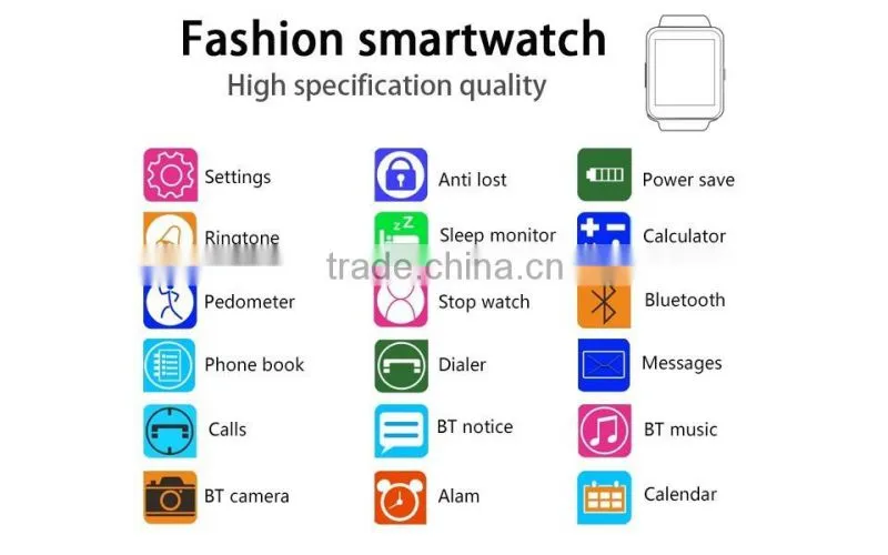 Fashionable 1.44inch Bluetooth Android Smart Watch,U8 Smart Watch