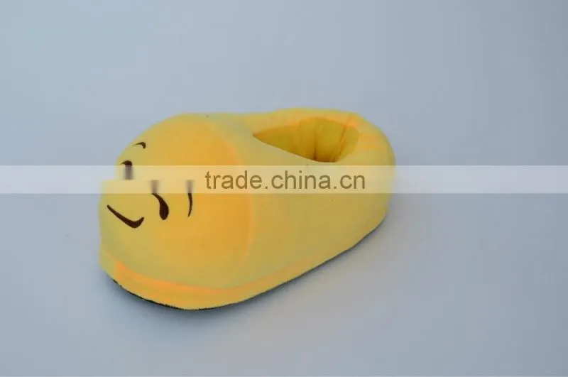 Household indoor warm emoji plush funny bedroom slippers ,QQ expression plush shoes