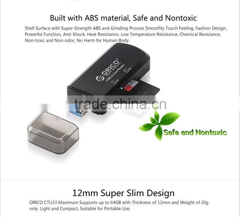 CTU-33 tiny ABS plastic Card Reader with USB 3.0 interface