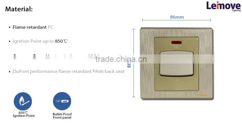 wholesale 1gang 1way gold switch