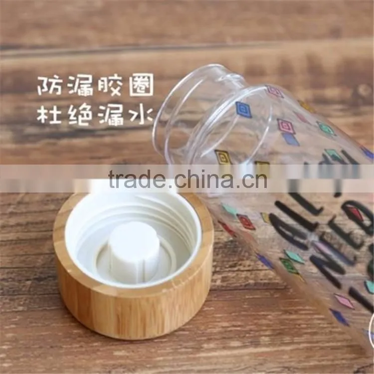 500ml Promotional Glass Drinkware Travel Leakpoof Water bottle with Bamboo Lid On Amazon Hot Selling