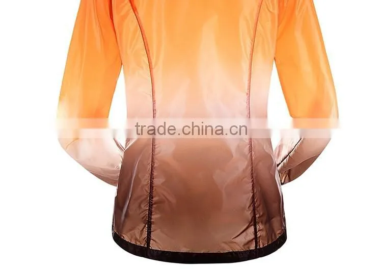 Unisex jacket gradient color packable anti-uv running jacket lightweight jacket