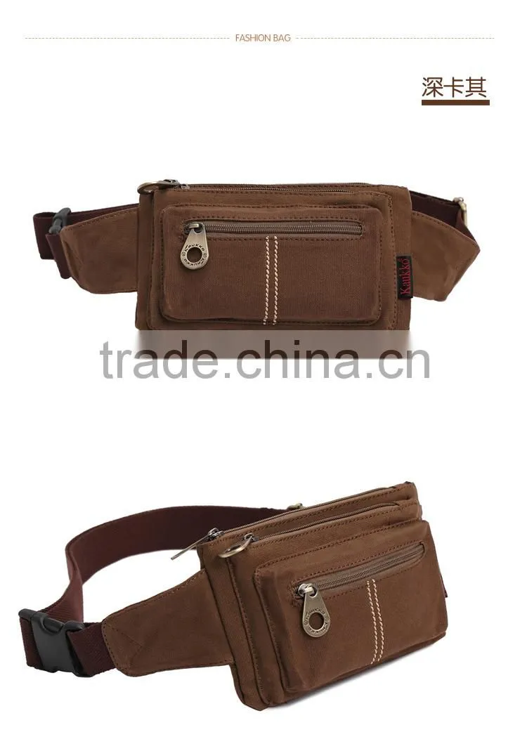 Fashion Waist Pack Canvas Waist Bag Fanny Pack Waist Belt Bag 2 colors