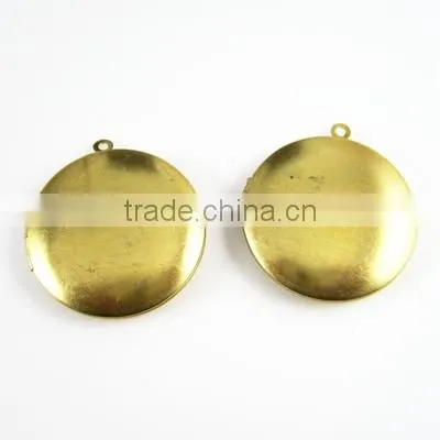 33MM raw copper round vintage locket,photo locket setting for vintage necklace 1110002