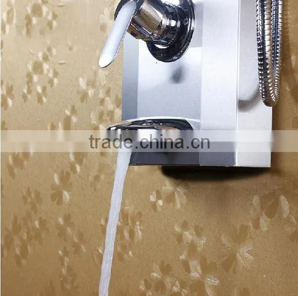 shuikou faucet factory square shower panel, bathroom massage shower panel, themostatic brass/stainless steel shower set