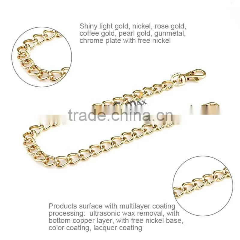 Fashion gold metal chain for bag handle