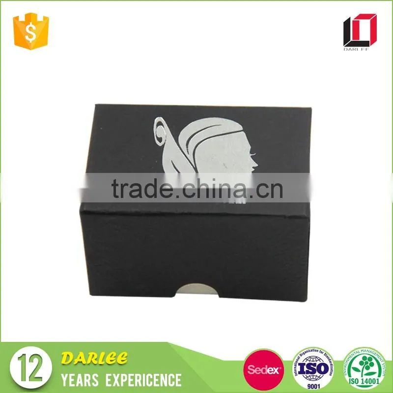 Hot sale high quality hot stamping custom paper black small gift box with lids