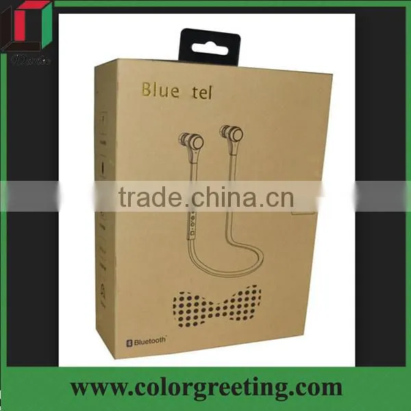 hot sale high end retail foldable kraft paper earphone package box