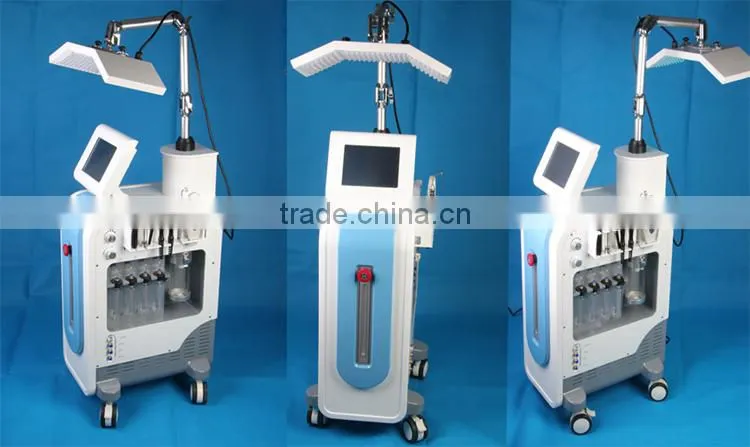 2016 Best Professional 7 in 1 spa PDT light therapy diamond dermabrasion machine with oxygen jet peeling, water oxygen peeling