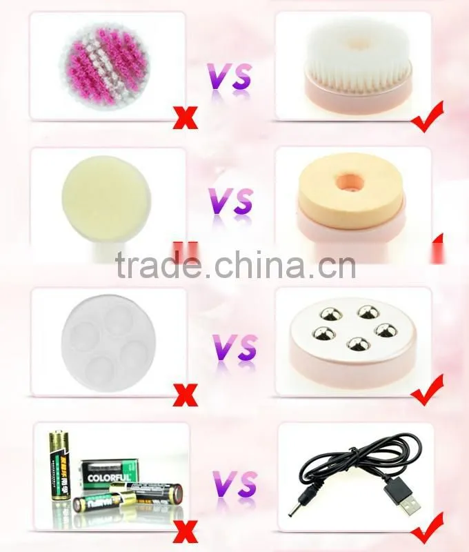 4 in1 Ultrasonic Multi-function Electric Face Beauty Deep Cleaning Massage Brush