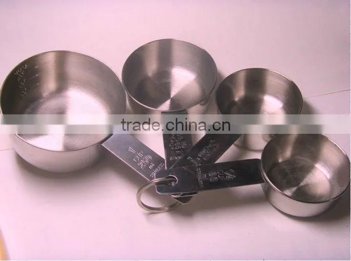 4pcs stainless steel cheap measuring cup 60ml,80ml,125ml,250ml