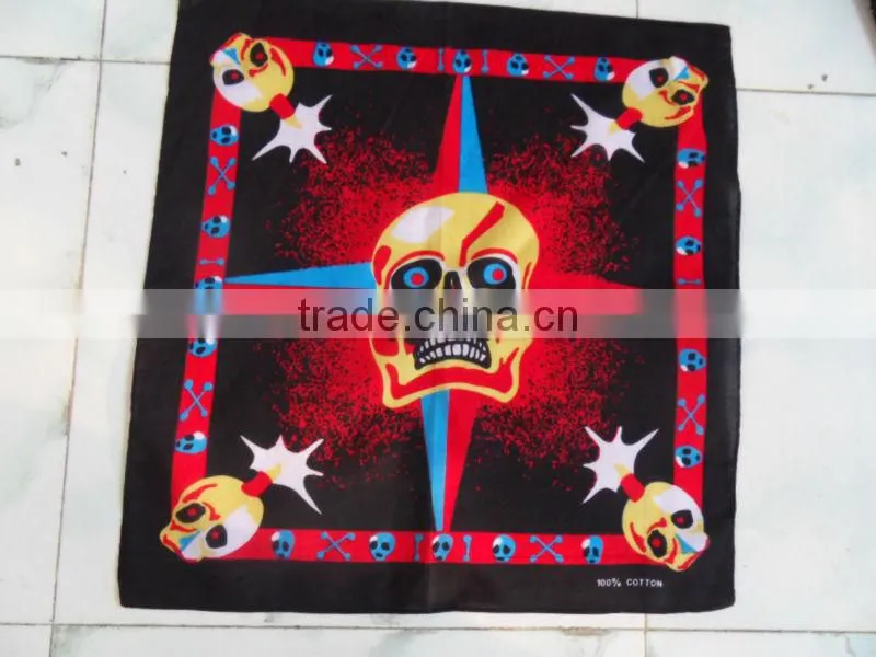 100% cotton 55x55cm Double side Printing Ghost Head Printing Bandana
