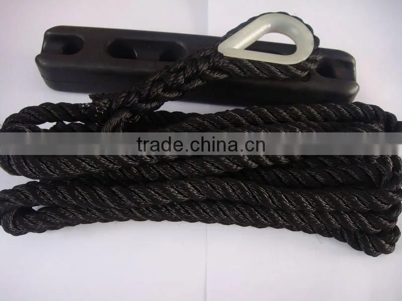 3-strand black offshore rope