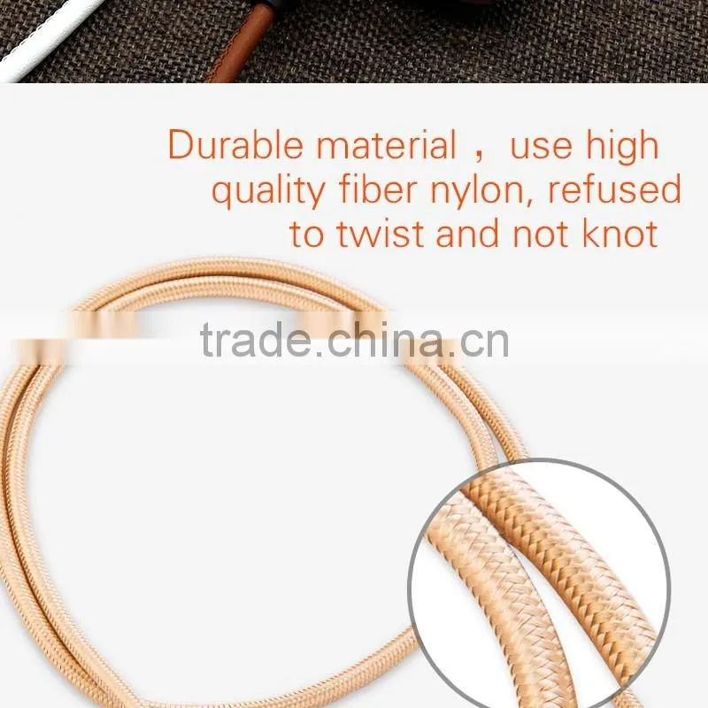 High&fast speed Nylon Braided Micro USB Cable Charge Data Cables retractable usb cable
