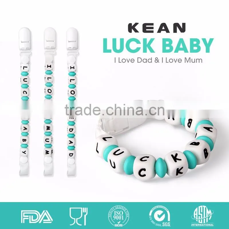 BPA free Silicone Baby Pacifier Clip Chain for Boys and Girls