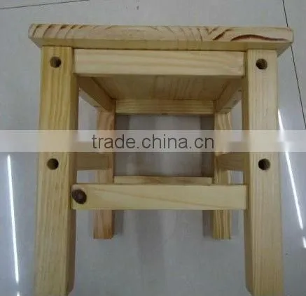Knocked-down Small Wooden Square Stool for Children