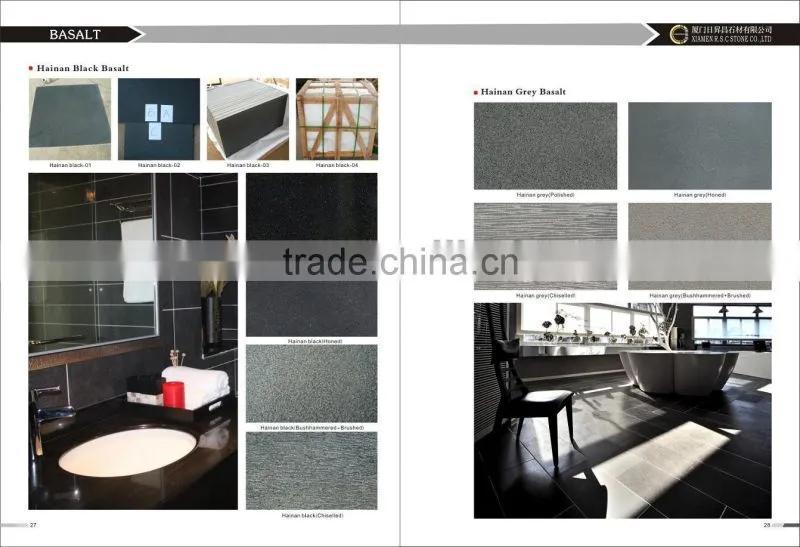 Black basalt tile flooring