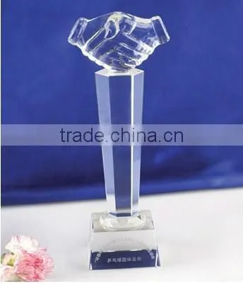 2016 graceful crystal handshake trophy and awards