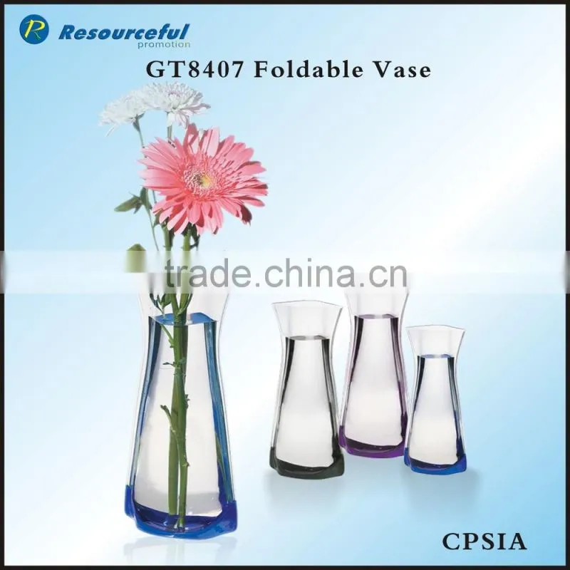 best promotion pvc flower vase,folding plastic flower vase