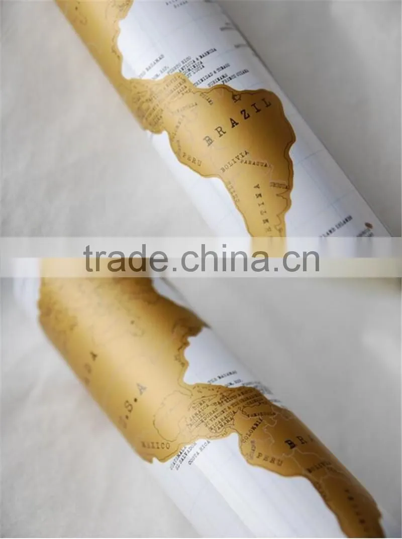CT-483 2016 Creative Fashion New Design Hard Paper World Map for Travel Decorative World Map
