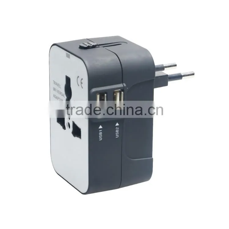 Universal Travel Power Adapter Plugs With Dual USB Travel Abroad universal travel power adapter converter