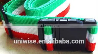 colourful luggage belt with lock buckle