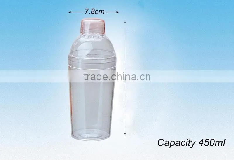 High quality clear Plastic Cocktail shakers