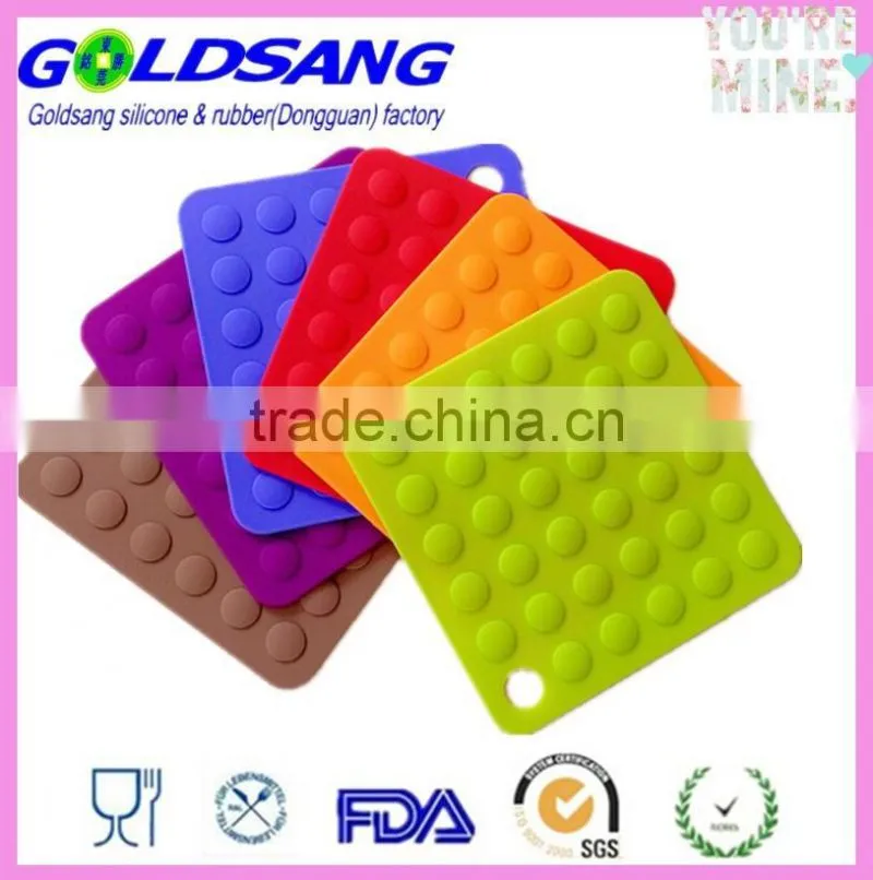 colorful Silicone Trivet Mat Dots Hot Pads Kitchen Dish Pot Stand Holder
