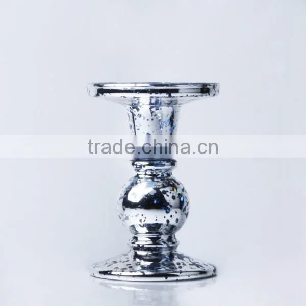 2014 fasion electric gold tall glass candle holder