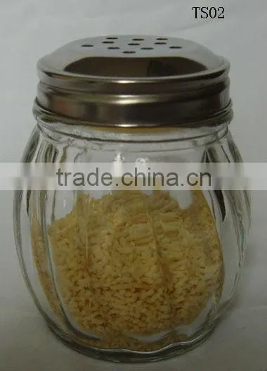 bell shape mini round glass spice shaker jar and metal lids