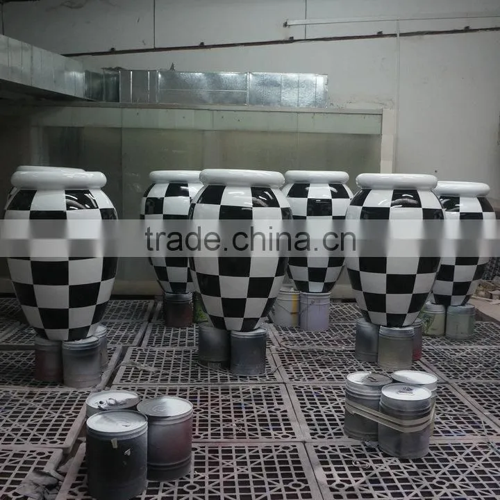Large fiberglass modern garden pot