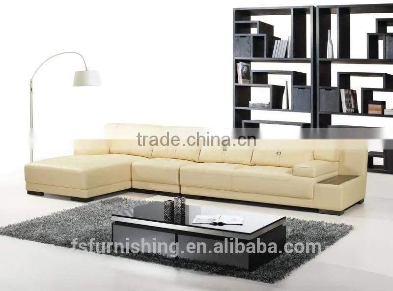 JR6002 chic modern living room set thick cow leather beige sofa set Foshan furniture factory wholesaler