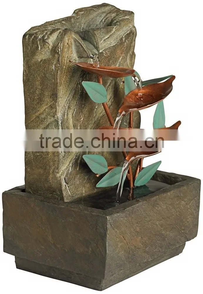 Blue Bird of Paradise Tabletop Water Fountain
