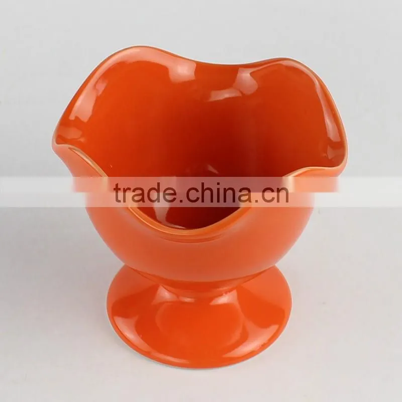 Orange color custom ceramic ice cream sundae bowls
