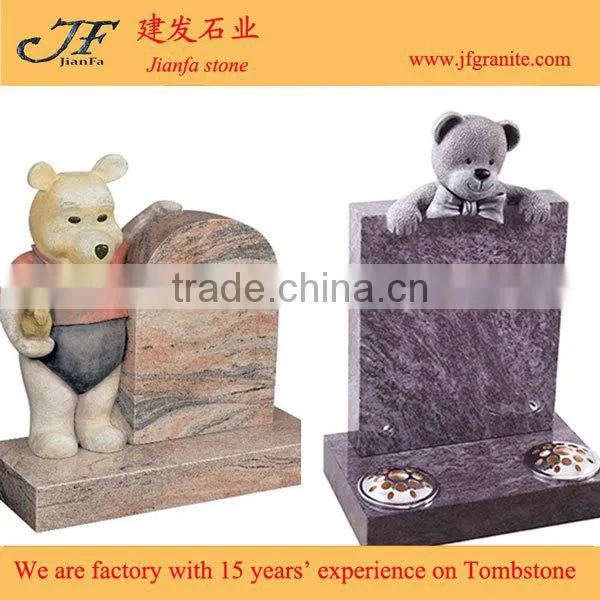 Lovely Teddy Bear Child Headstone For Babies