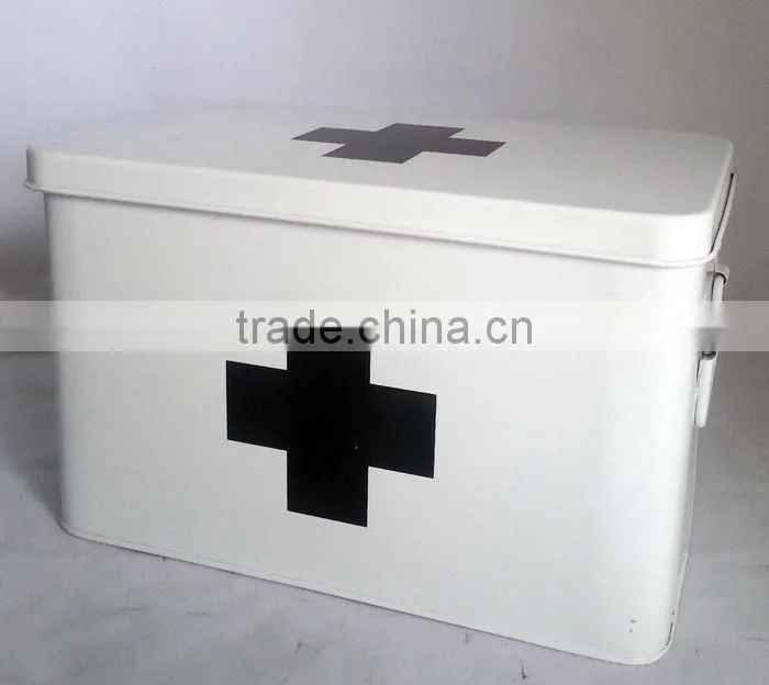 Metal medicine chest medical kit emergency box