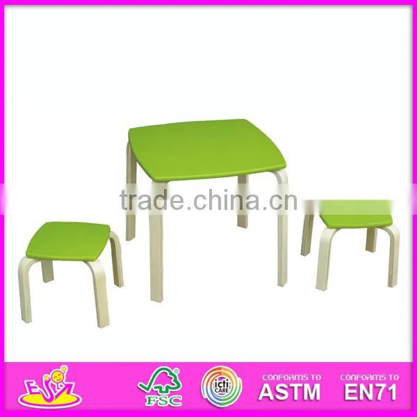 2015 New wooden table set for kids,Popular wooden toy table set for children,High quality Wooden Table and 2 Chairs WO8G137