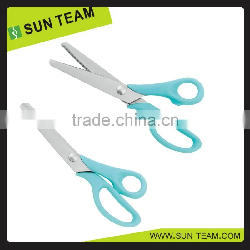 ST017 8-3/4" Zig zag scissors New ABS Handle steel blade pinking scissors
