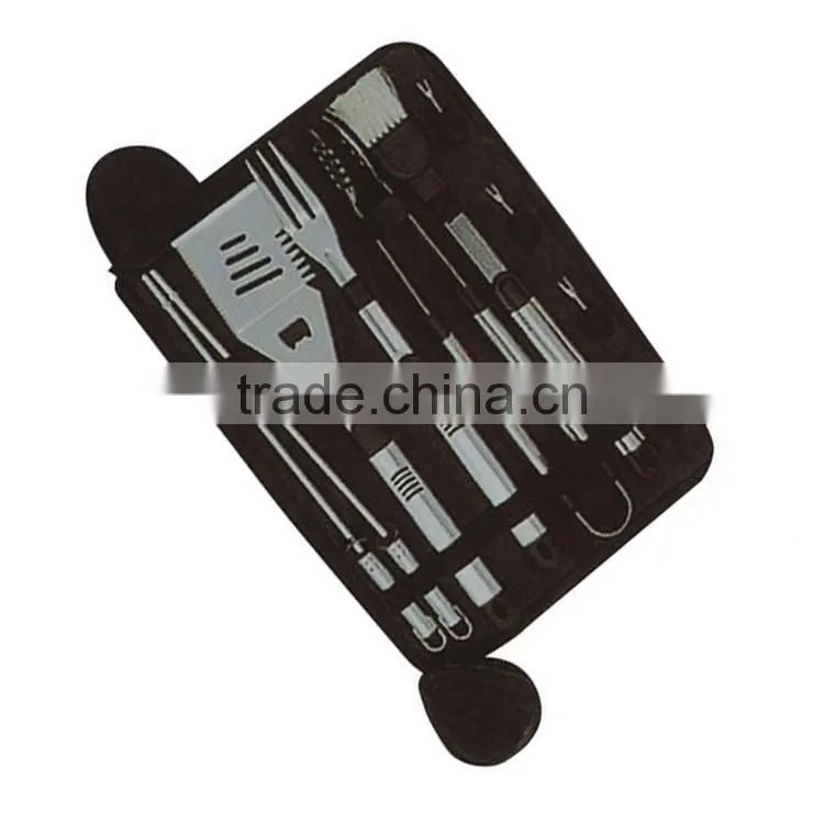 10pcs high quality bbq tools set with aluminum handle in nylon bag