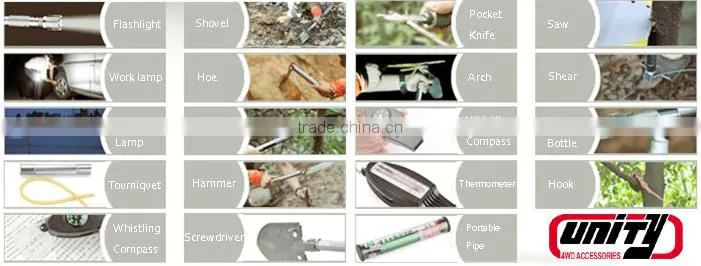 4x4 outdoor equipment china alibaba supplier /20 Function Multifunctional Shovel