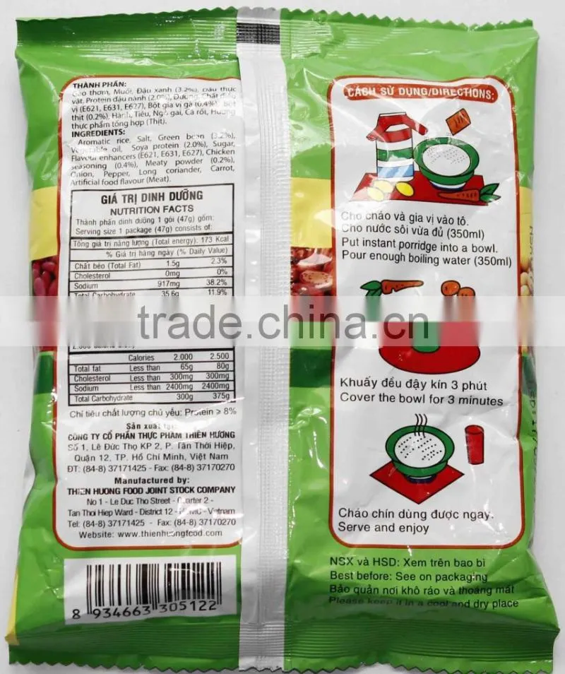 " VI HUONG" NUTRITIOUS FLAVOUR INSTANT PORRIDGE 47g - Thien Huong Food JSC