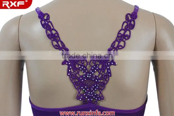 Wholesale hot drilling shoulder strap sports bra/ladies stylish sports bra