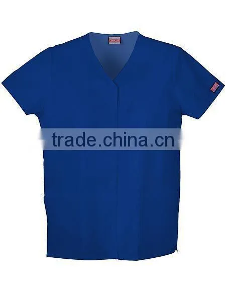 Workwear men fashion Short Sleeve hospital medical Snap Scrub Top/suit