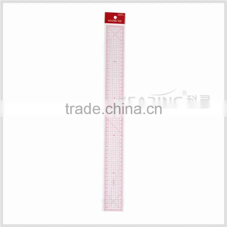 China high quality transplant 1.2mm thickness sandwich line 5*50cm plastic quilting ruler for tailor design#8007