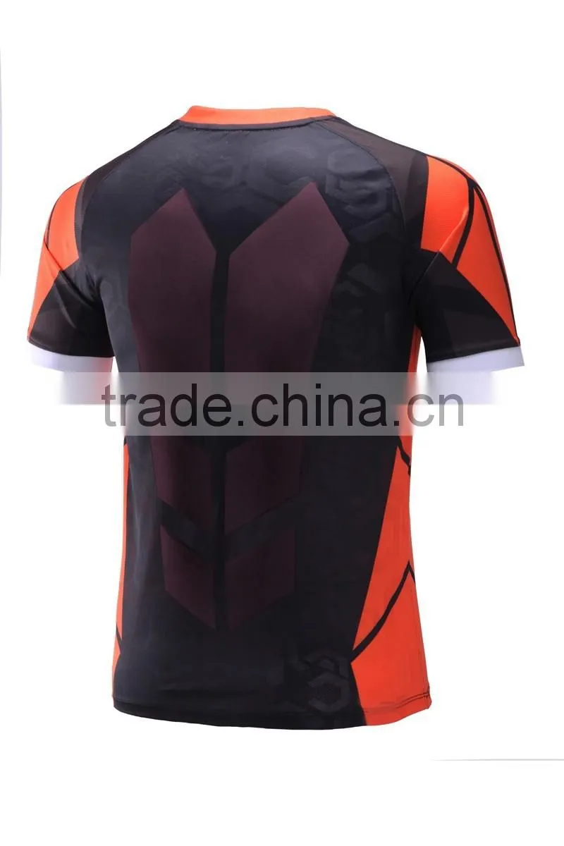 Full sublimation print Men's soccer jersey with player name and number