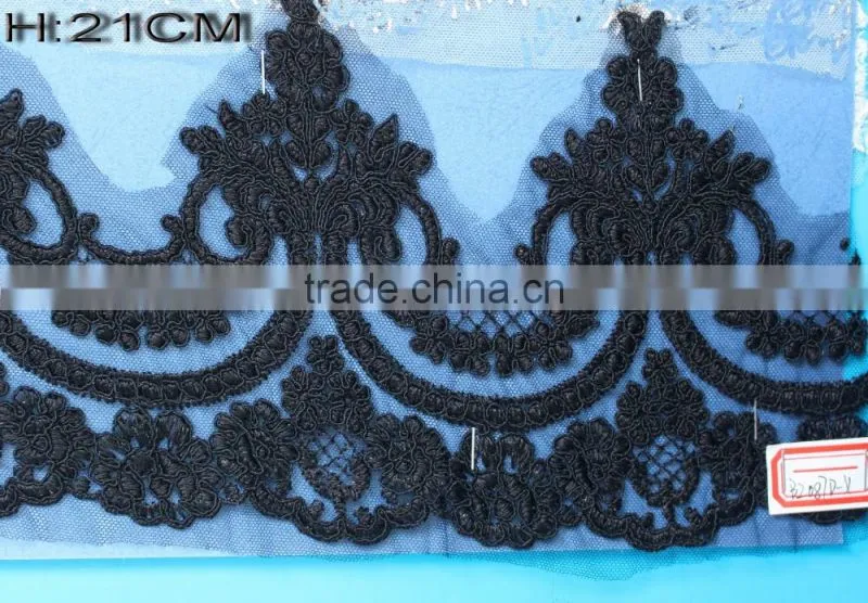 Cotton Lace Embroidery Wedding Fabric Trims for Bridal Wedding Apparel BY YARD