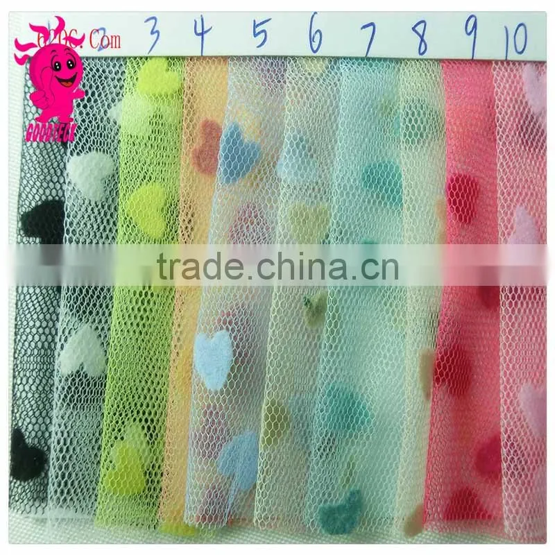 2015 new fashion net lace fabric with Love ,good quality French tulle lace