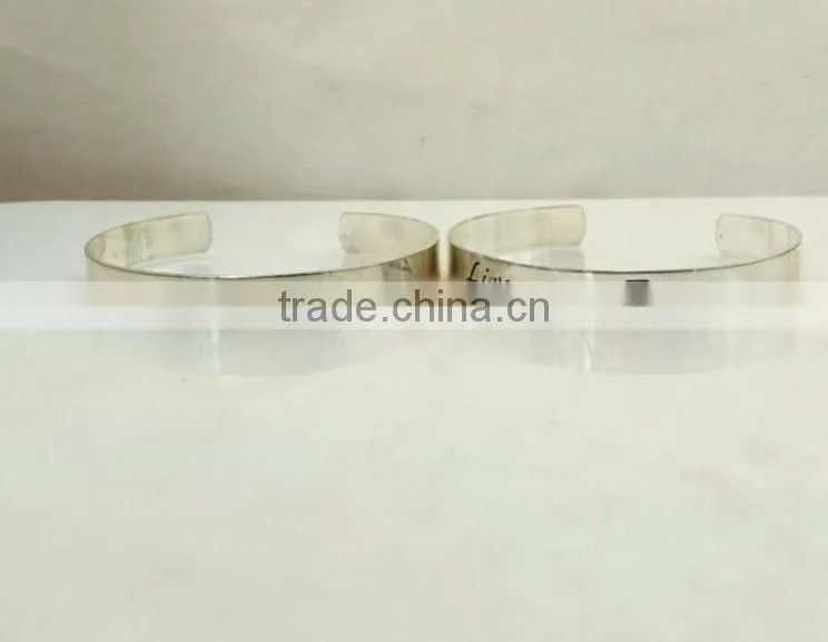 Custom your own logo wide bangle engraved logo cuff bangle for friendship gifts