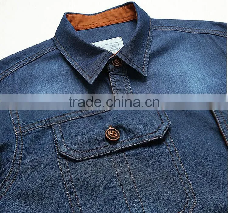 Men clothing casual mens long sleeve denim shirts jeans mens shirts