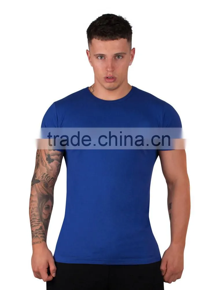 95cotton 5spandex muscle mens tight fit t shirt